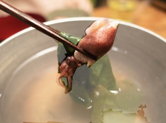 生ホタルイカの出汁シャブ